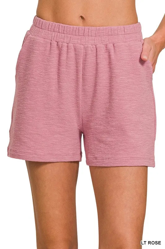 Zenana Cotton Slub Short Pants - cas7m