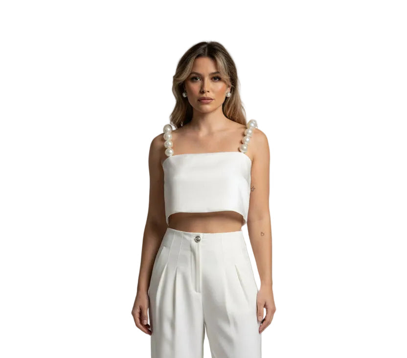 Elegant Pearl Short Vest - cas7m