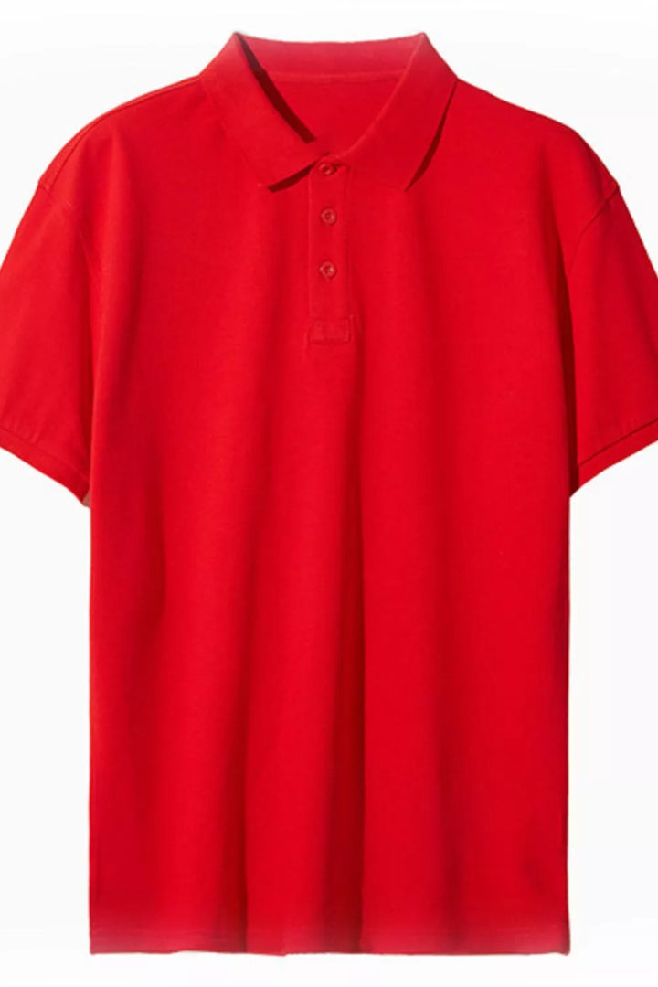 Men's Full Size Button Detail Short Sleeve Polo Plus Size - cas7m