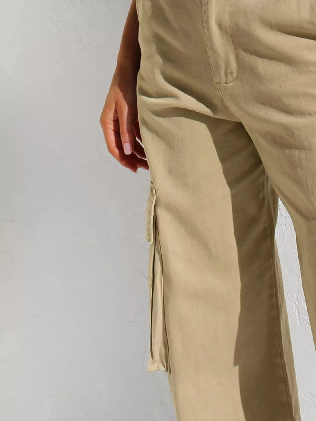High-Waisted Wide Leg Cargo Jeans - cas7m