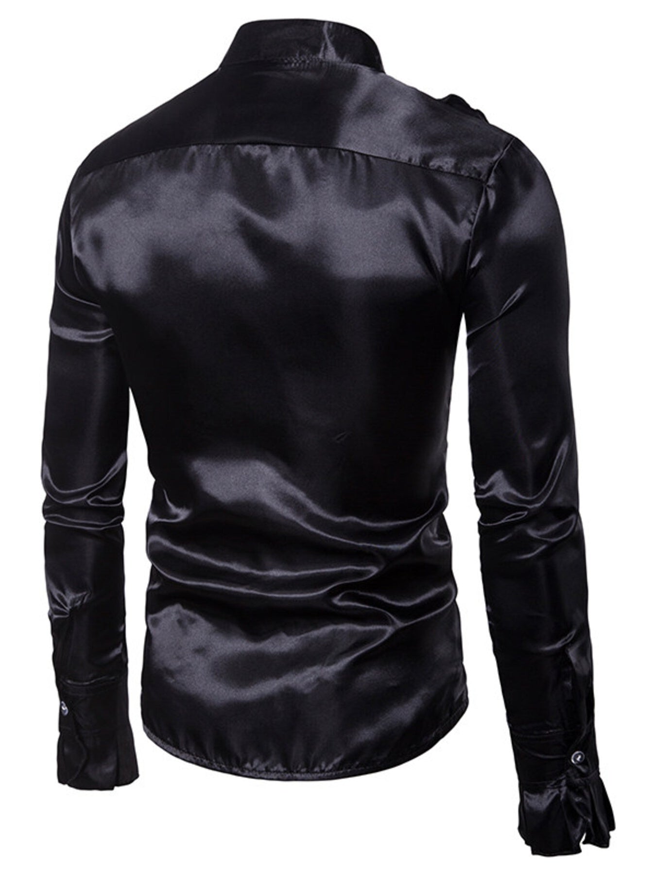 Men's Ruffle Front Long Sleeve Shirt - cas7m