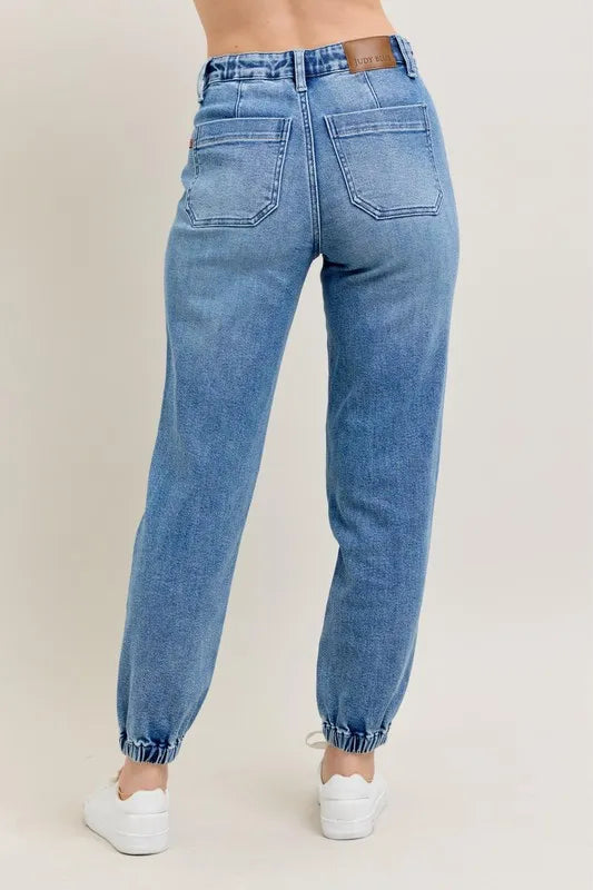 Judy Blue Full Size High Waist Denim Jogger Plus Size - cas7m