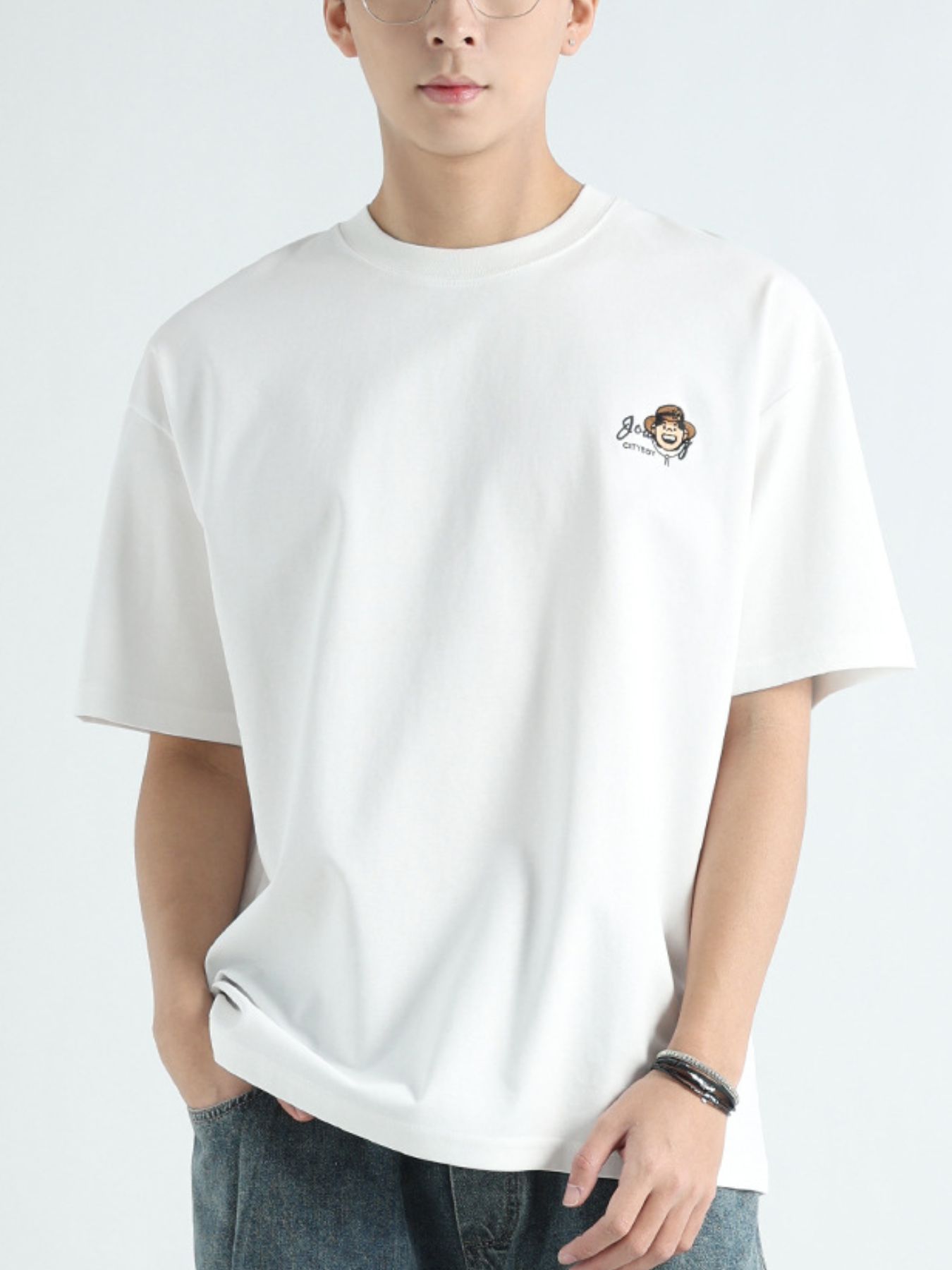 Men's Plus Size Round Neck Short Sleeve T-Shirt - cas7m