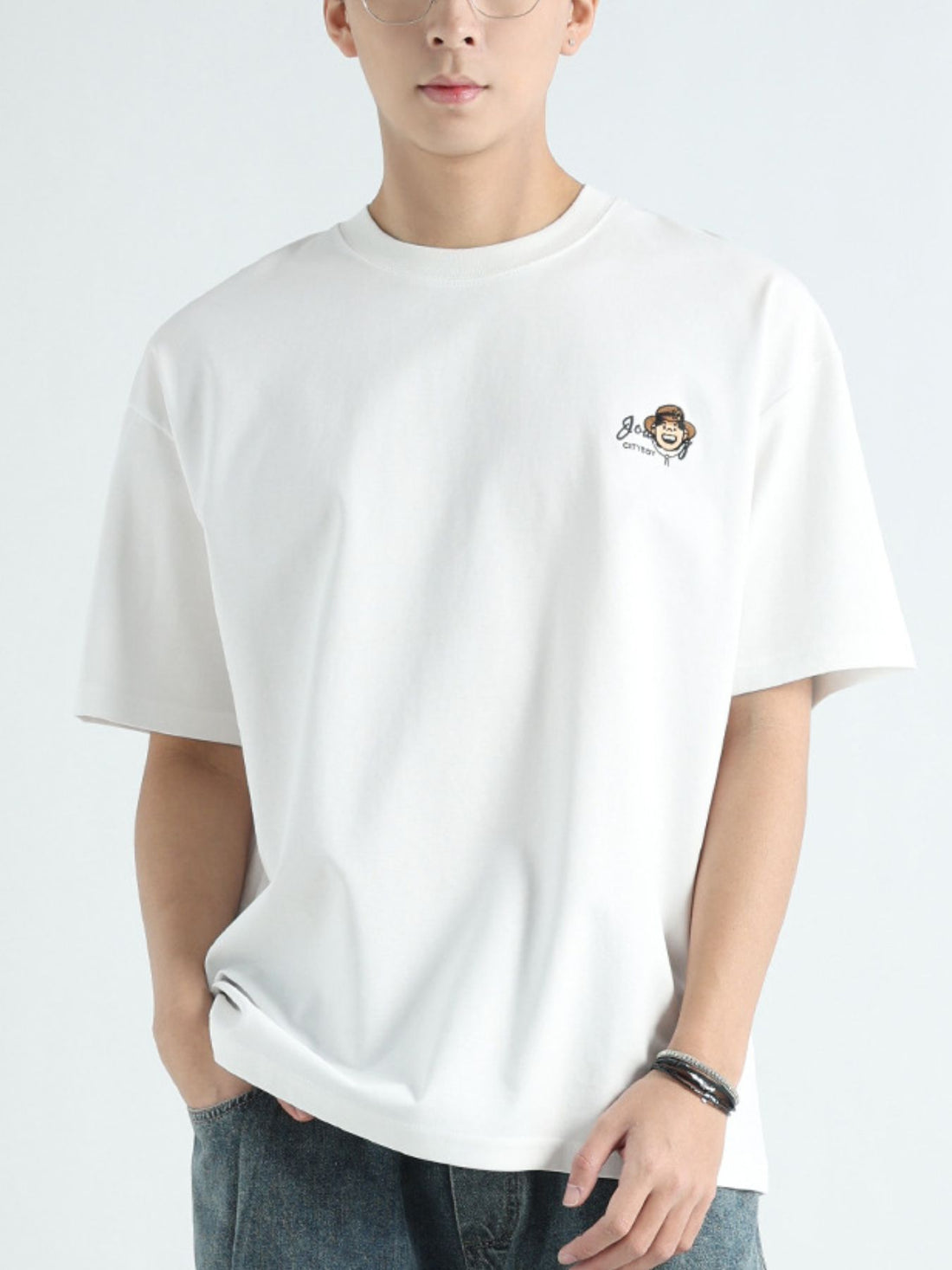 Men's Plus Size Round Neck Short Sleeve T-Shirt - cas7m