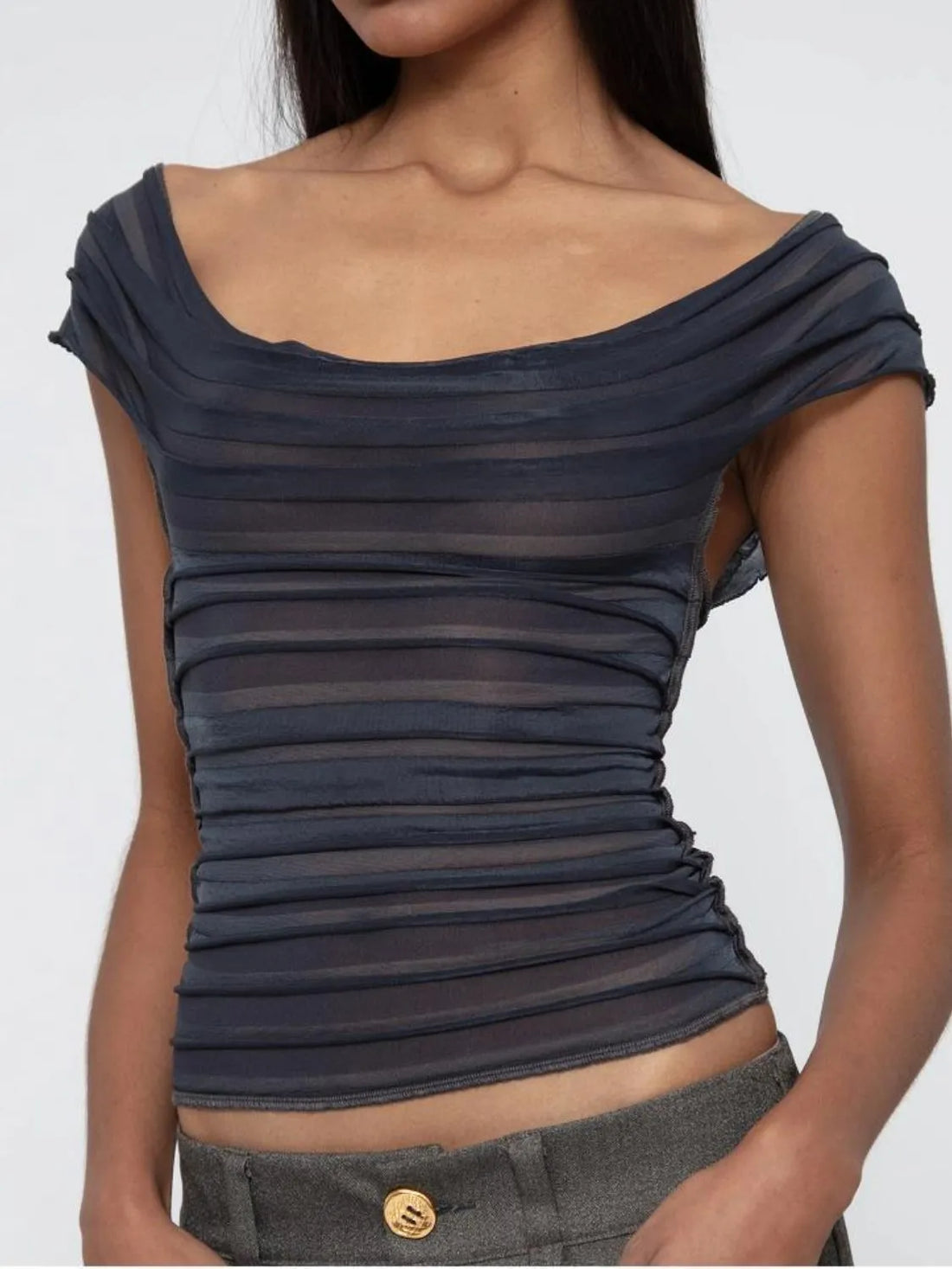 Ruched Solid Tank - cas7m