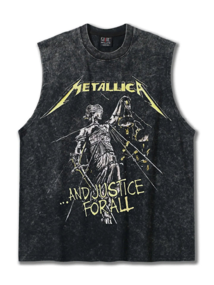 Men's Graphic Round Neck Tank Top - cas7m