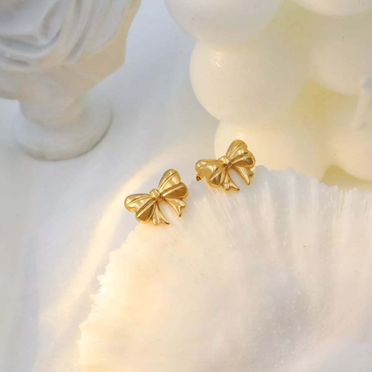 18K Gold-Plated Bow Earrings - cas7m