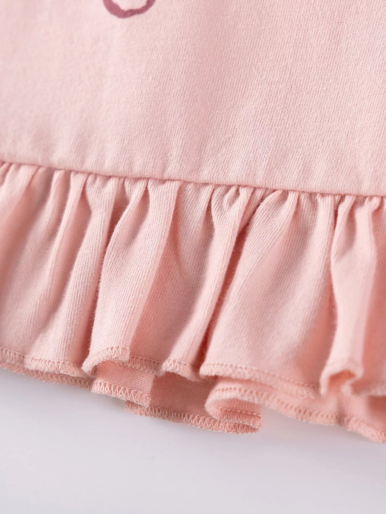 Children's Ruffle Trim Long Sleeve Dress - cas7m