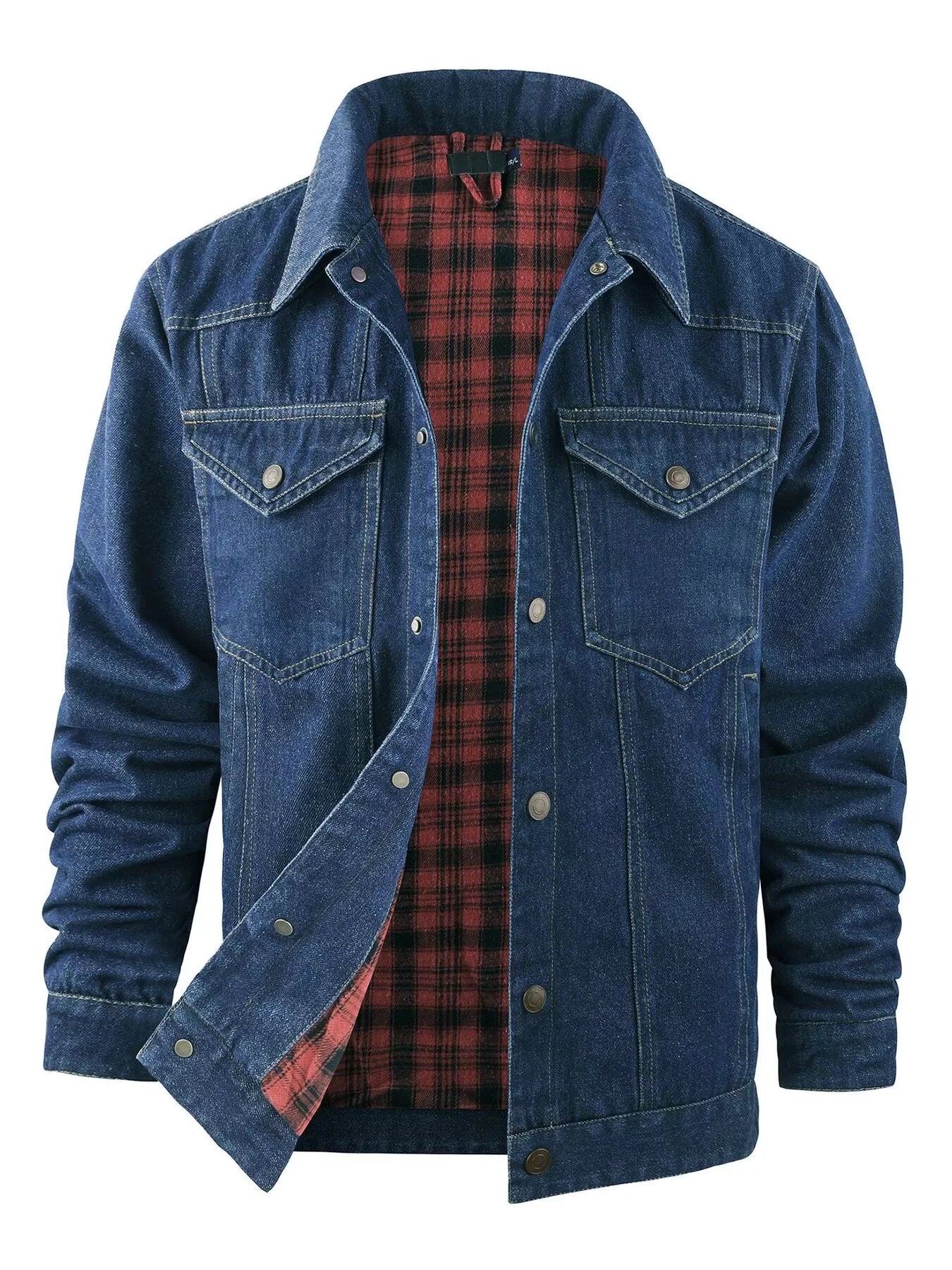 Men's Casual Snap Down Denim Jacket - cas7m