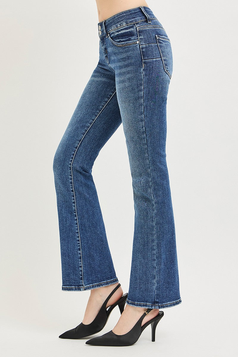 RISEN Tummy Control Low Rise Bootcut Jeans - cas7m