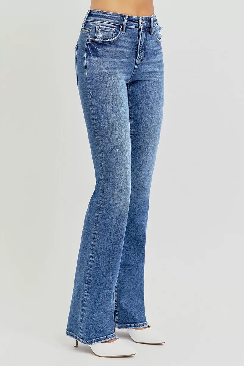 RISEN Full Size Tummy Control High Rise Straight Jeans Plus Size - cas7m