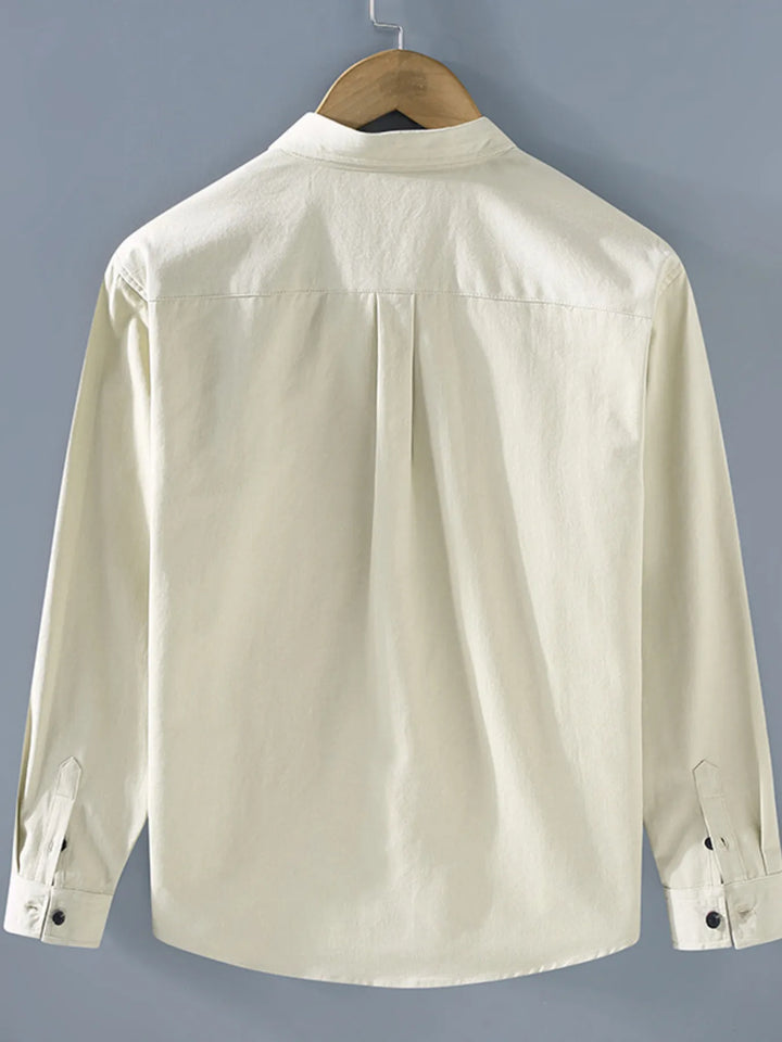 Men's Plus Size Button Up Long Sleeve Shirt - cas7m