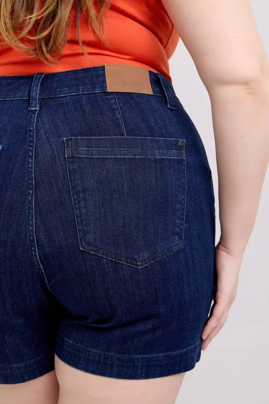 Judy Blue Full Size High Waist Denim Shorts Plus Size - cas7m