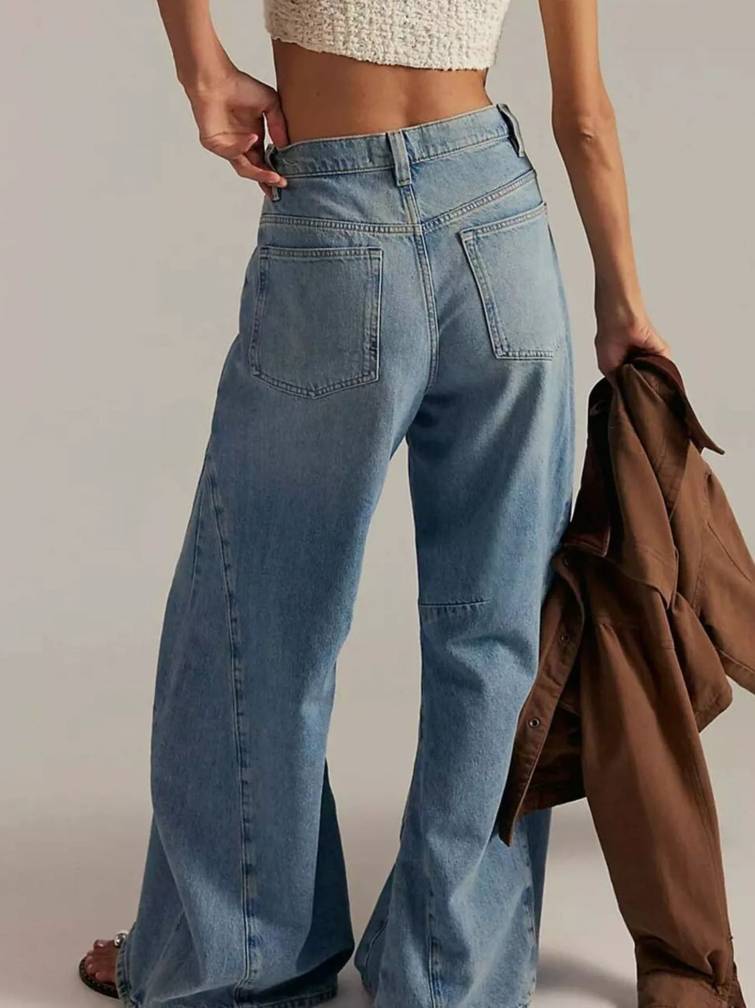 Washed Wide Leg Jeans - cas7m