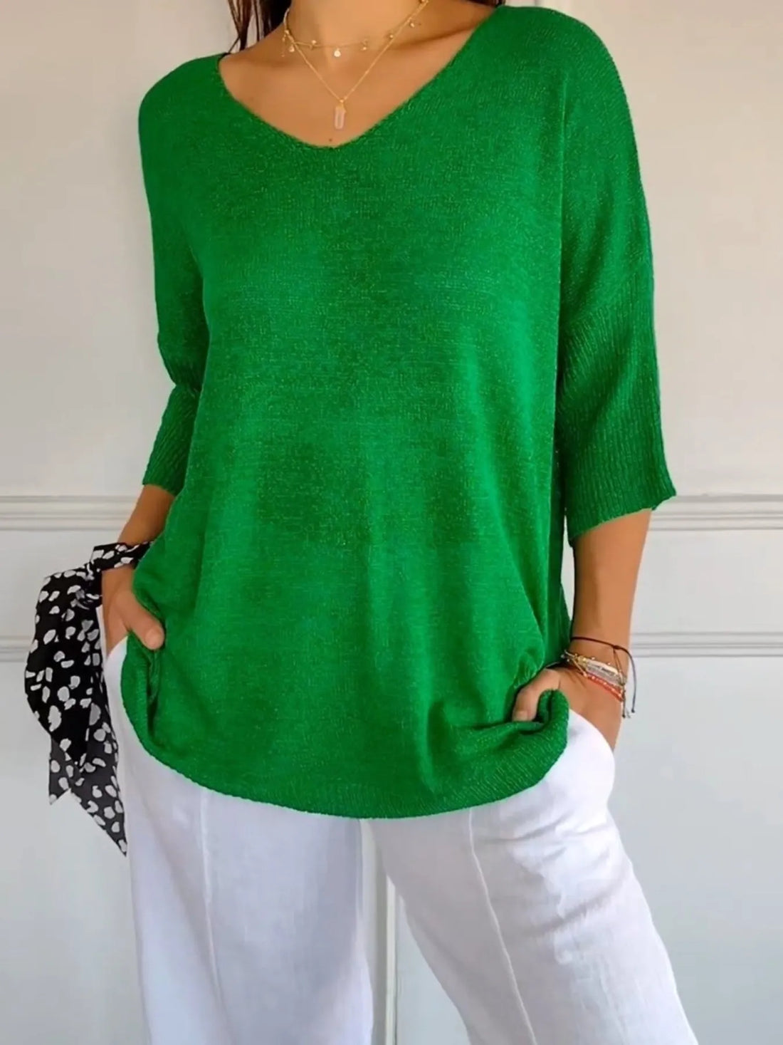 Full Size Relaxed Fit Ribbed Hem Sweater Plus Size - cas7m