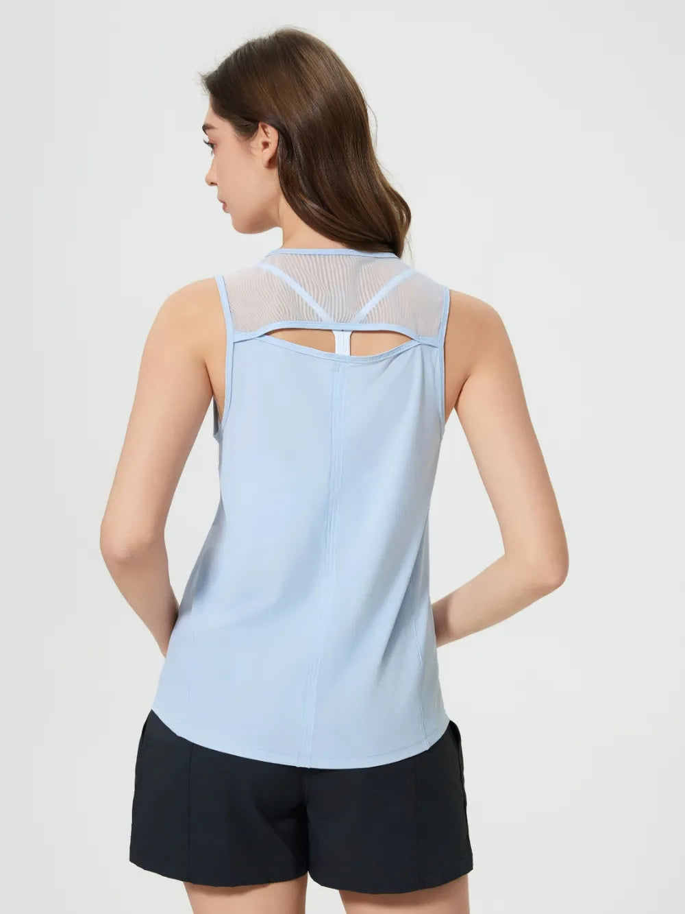 Millennia Cutout Back Round Neck Active Tank - cas7m