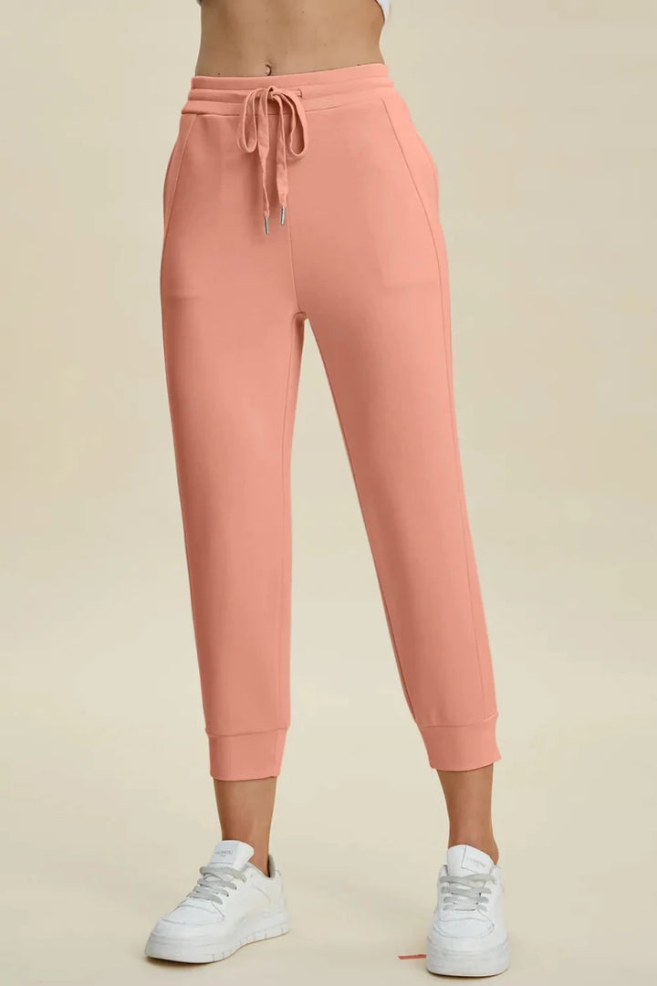 Basic Bae Full Size Air Scuba Drawstring High Waist Cropped Pants - cas7m