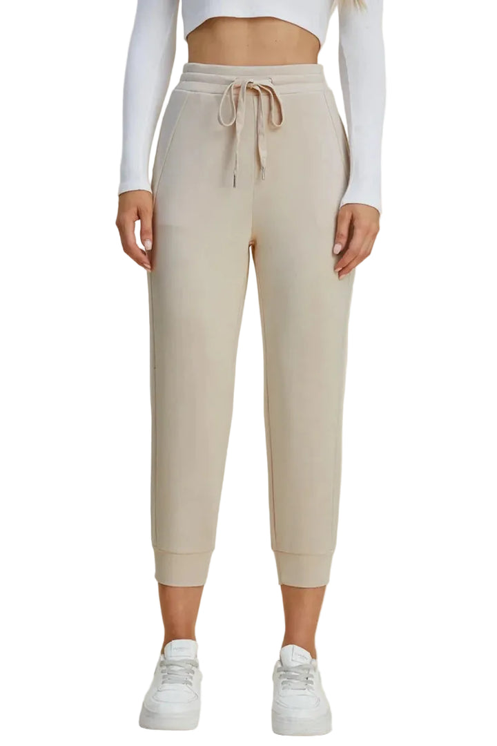 Basic Bae Full Size Air Scuba Drawstring High Waist Cropped Pants - cas7m