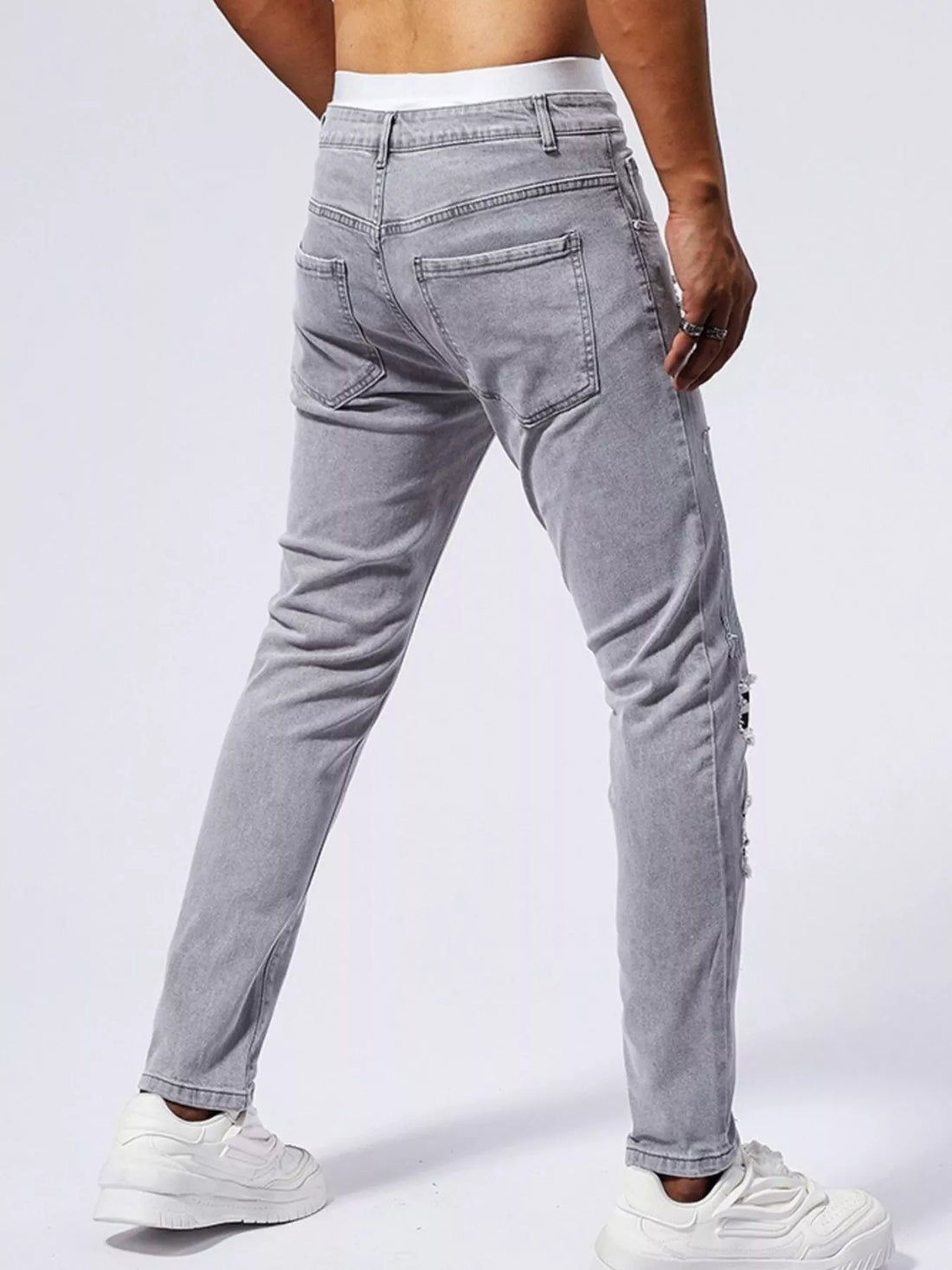 Men's Distressed Slim Fit Jeans - cas7m