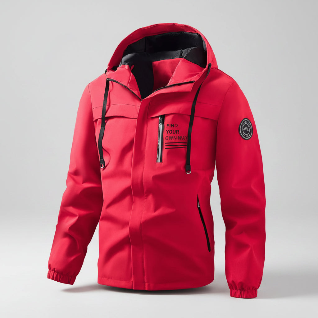 Men's Plus Size Hooded Outdoor Windproof Jacket - cas7m