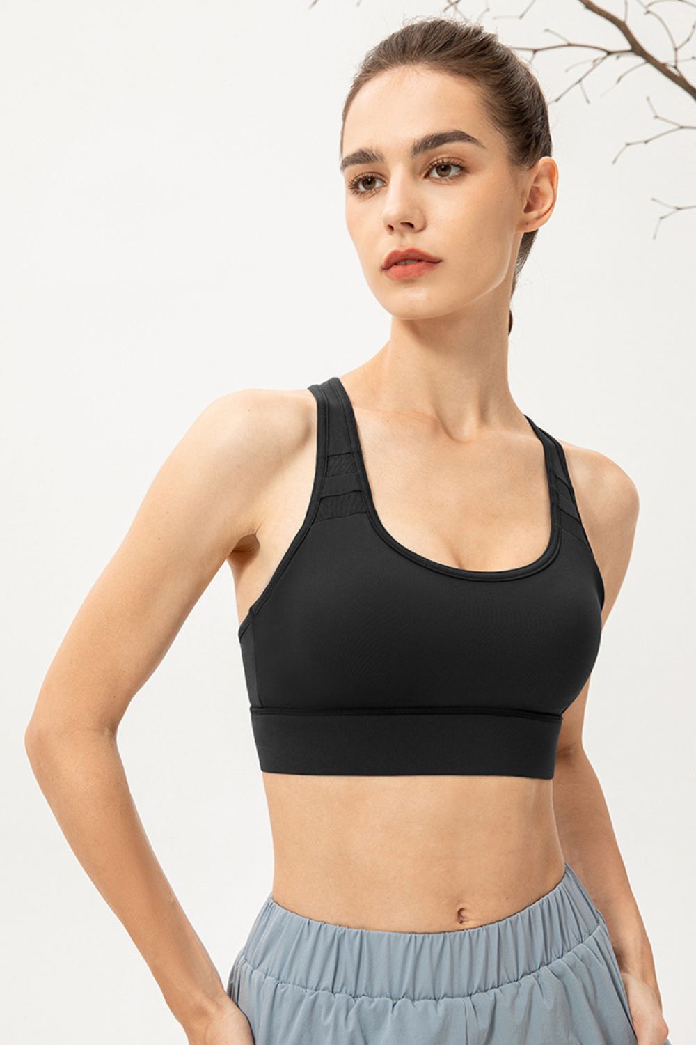 Scoop Neck Long Sports Bra - cas7m