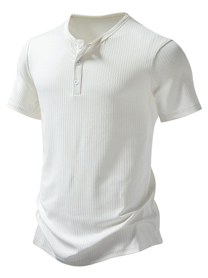 Men's Button Detail Short Sleeve T-Shirt - cas7m