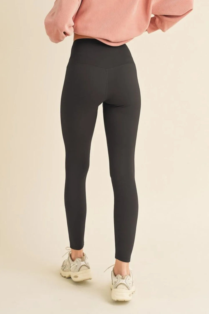 Yelete Full Size Fleece Lined High Waisted Leggings - cas7m