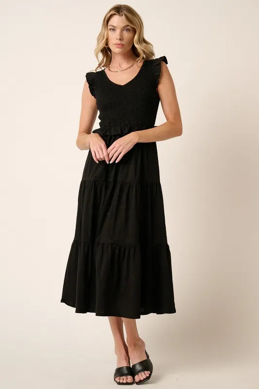 Mittoshop Smocked Ruffled Tiered Midi Dress - cas7m