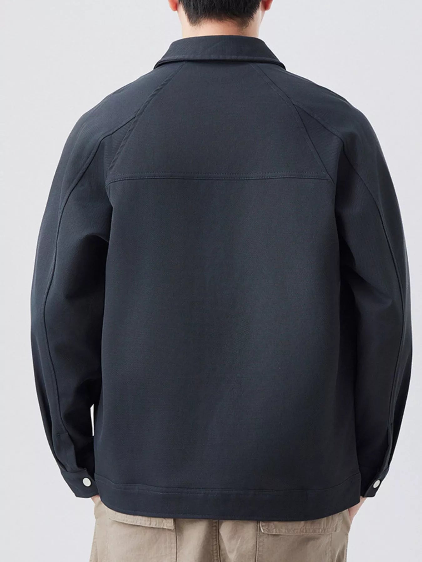Men's Plus Size Button Up Long Sleeve Shirt - cas7m