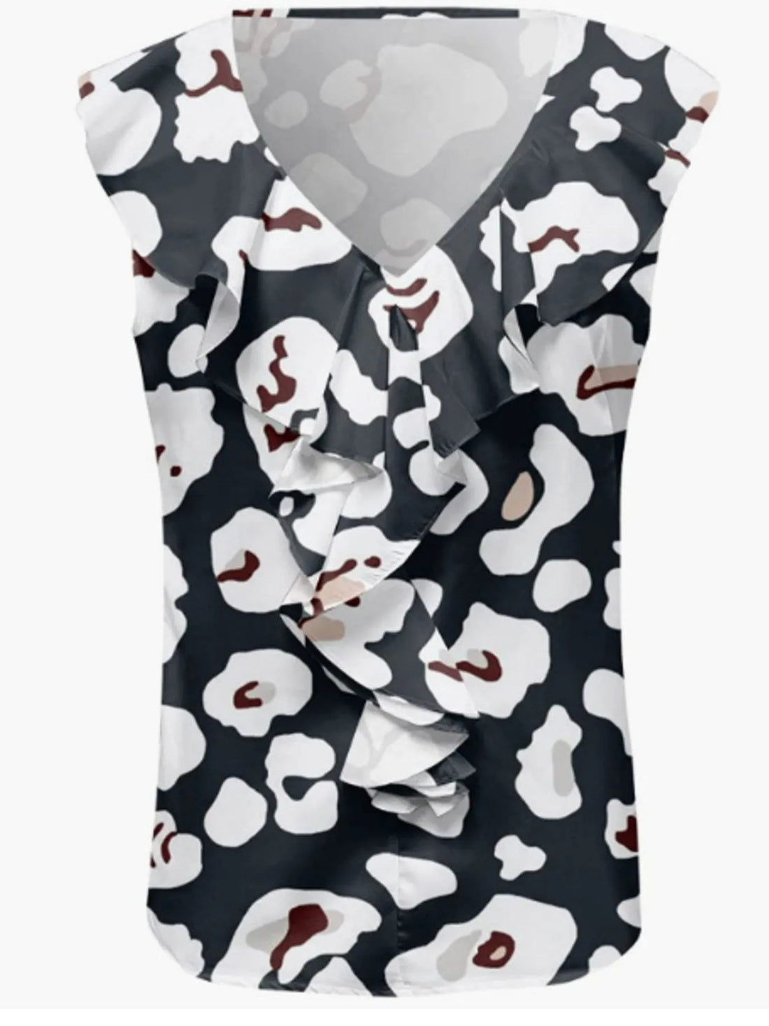 Printed V-Neck Tank - cas7m