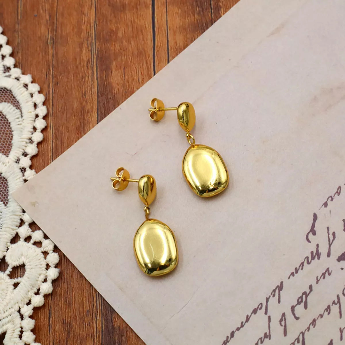 18K Gold-Plated Drop Earrings - cas7m