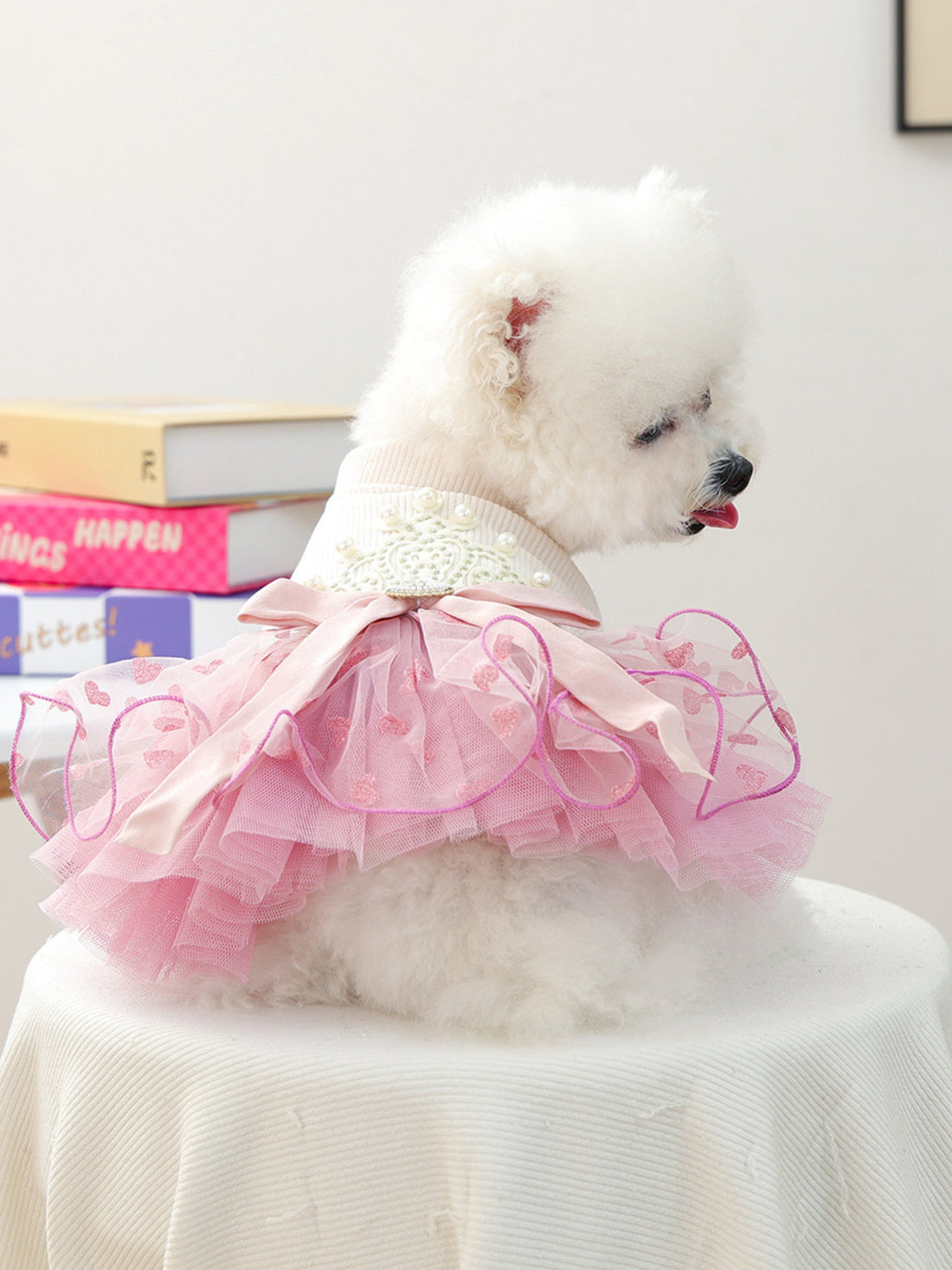 Pearl-Embellished Pet Dress - cas7m