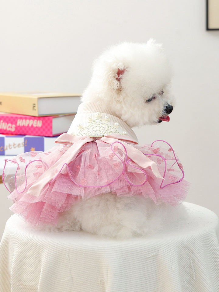 Pearl-Embellished Pet Dress - cas7m