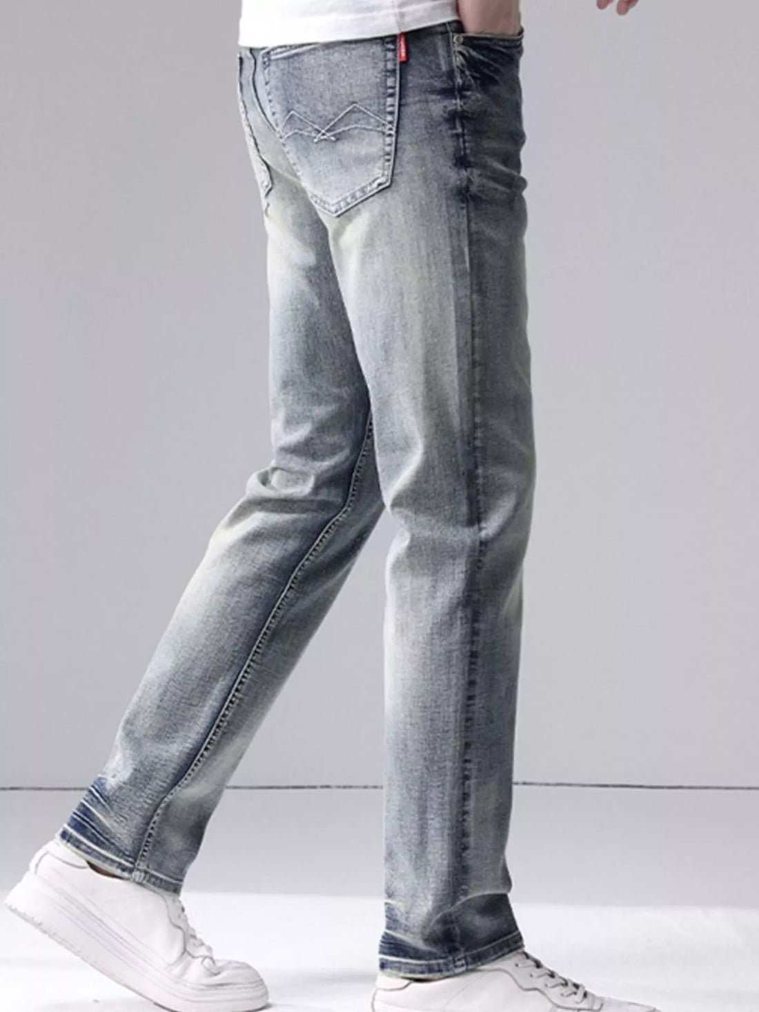 Men's Washed Slim Fit Jeans - cas7m