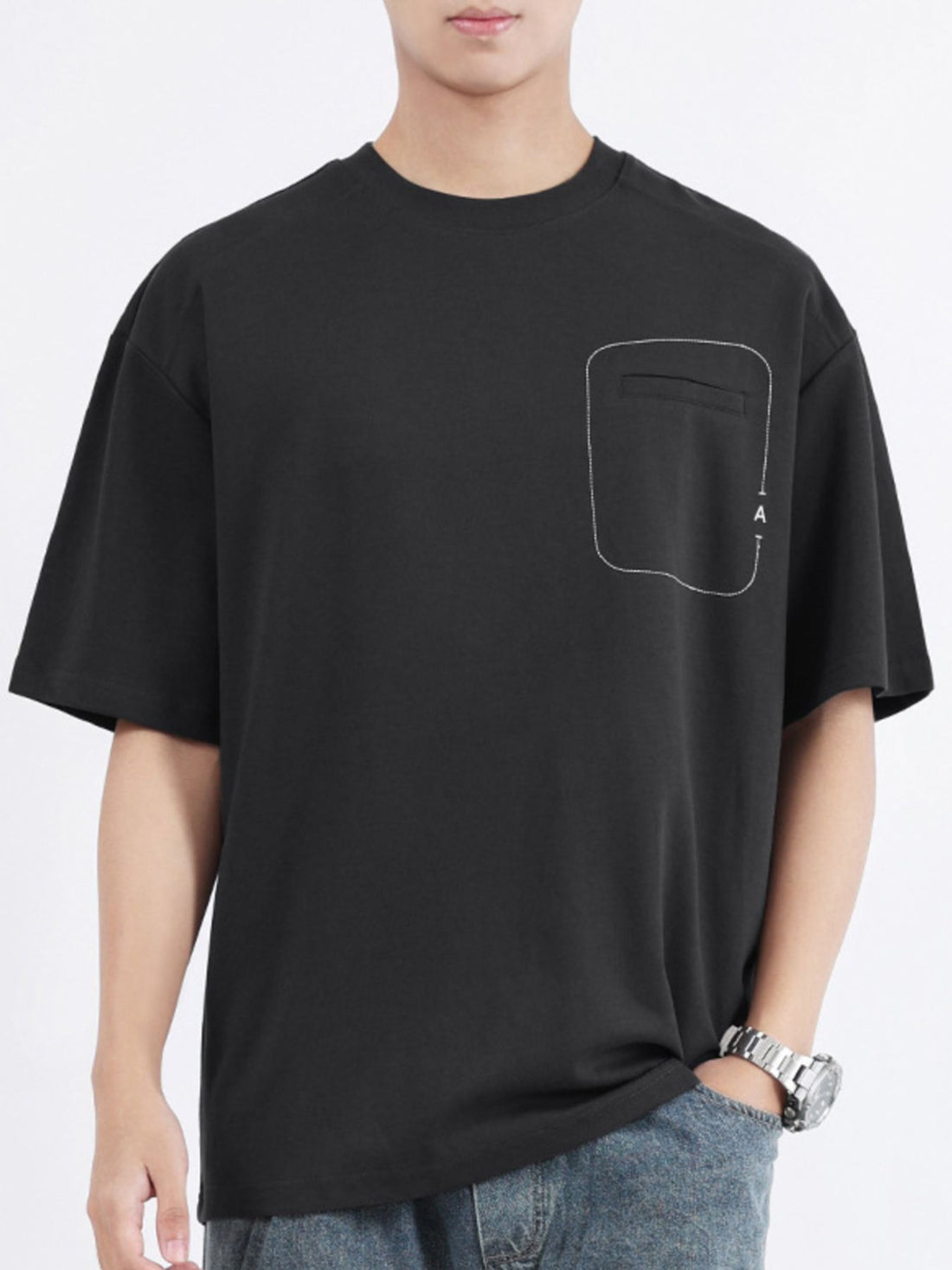 Men's Plus Size Round Neck Half Sleeve T-Shirt - cas7m