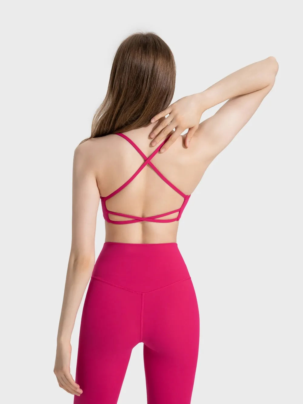 Millennia Crisscross Back Scoop Neck Active Cami with Detachable Chest Pads - cas7m