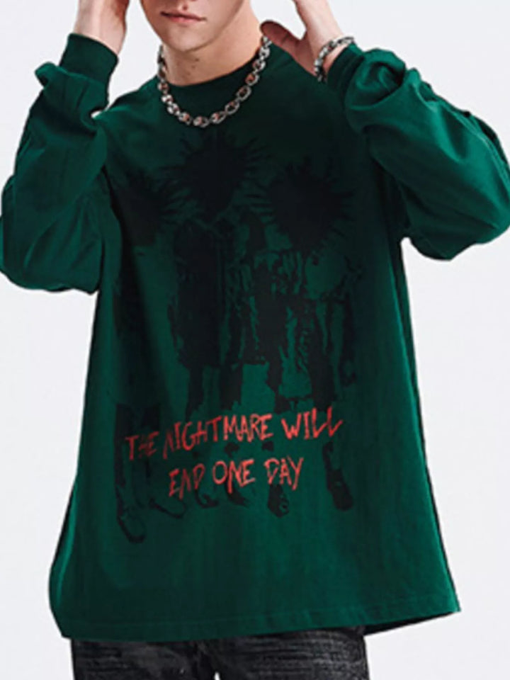 Men's Plus Size Graphic Long Sleeve T-Shirt - cas7m