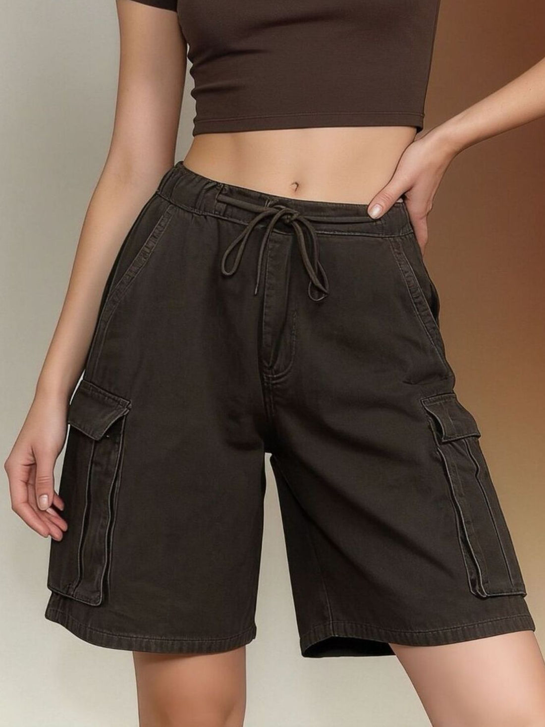 Cargo Shorts with Drawstring - cas7m