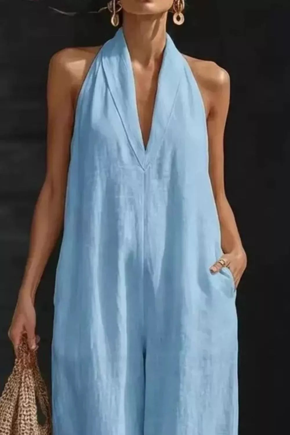 CozyPocket Polyester Dress - Easy Care & Stylish Comfort - cas7m