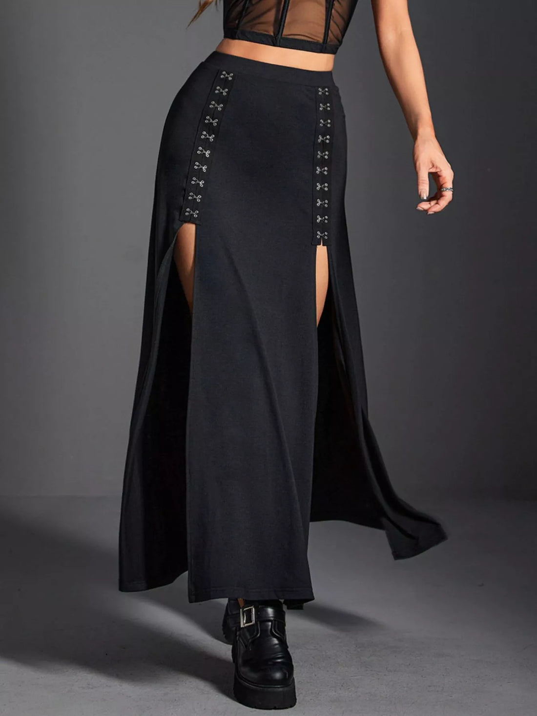 High Waist Slit Skirt - cas7m