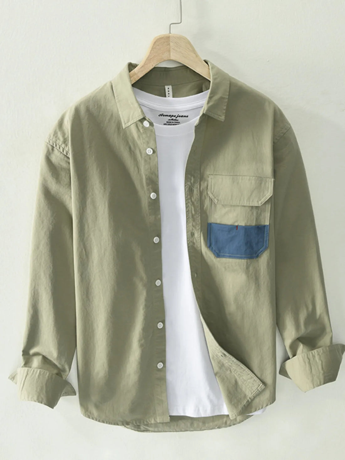 Men's Plus Size Button Up Long Sleeve Shirt - cas7m