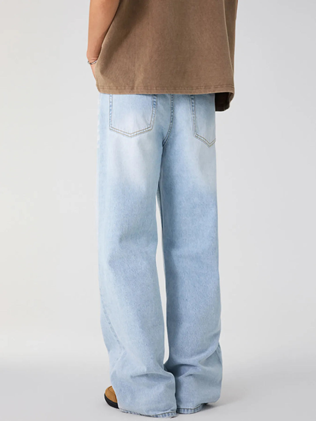 Men's Wash Wide Leg Jeans - cas7m