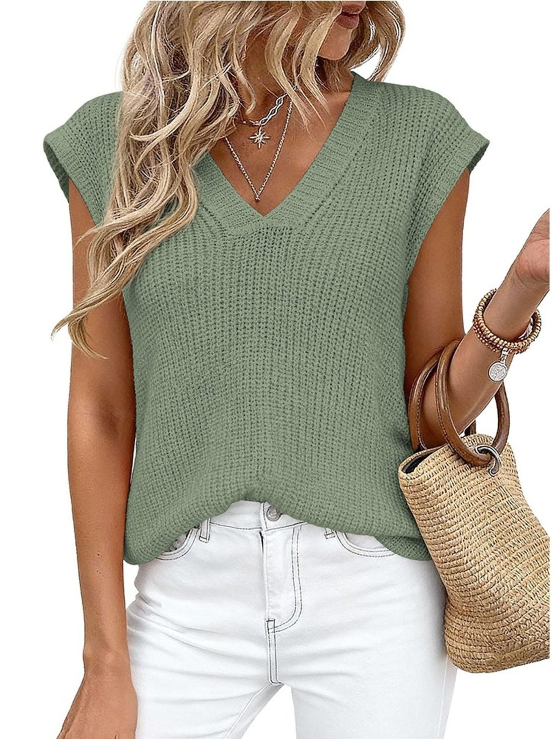 V-Neck Sweater Vest - cas7m