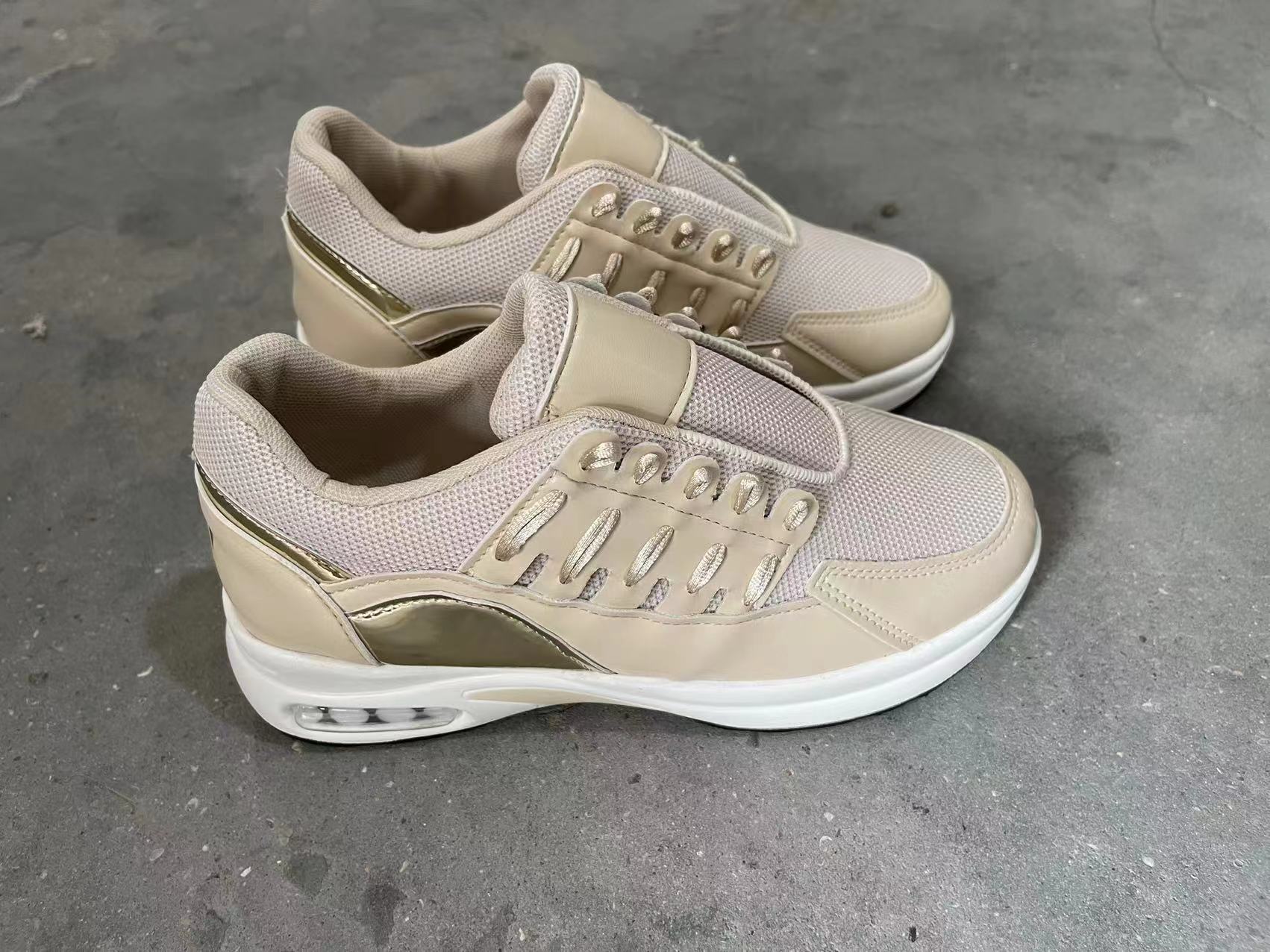 Lace Up Sneakers Women Wedge Heel Running Sports Shoes - cas7m