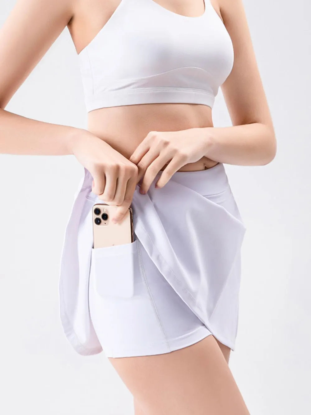 High Waist Active Skort with Pockets - cas7m