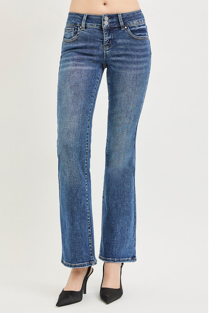 RISEN Tummy Control Low Rise Bootcut Jeans - cas7m