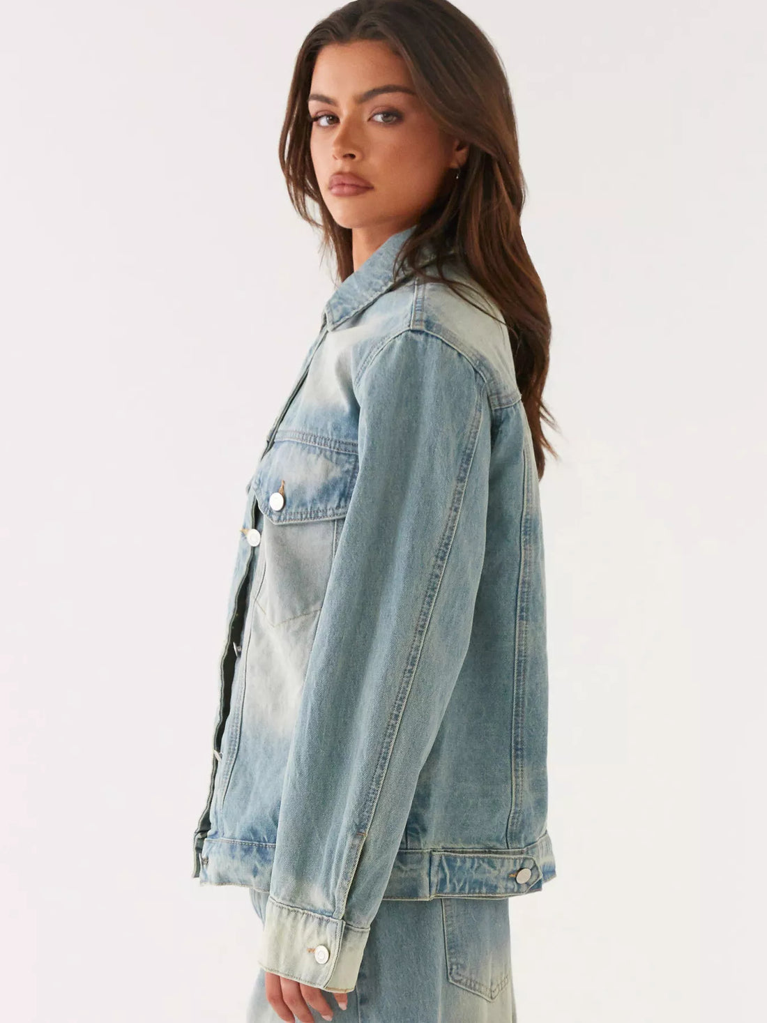 Button Up Denim Jacket and Jeans Set - cas7m