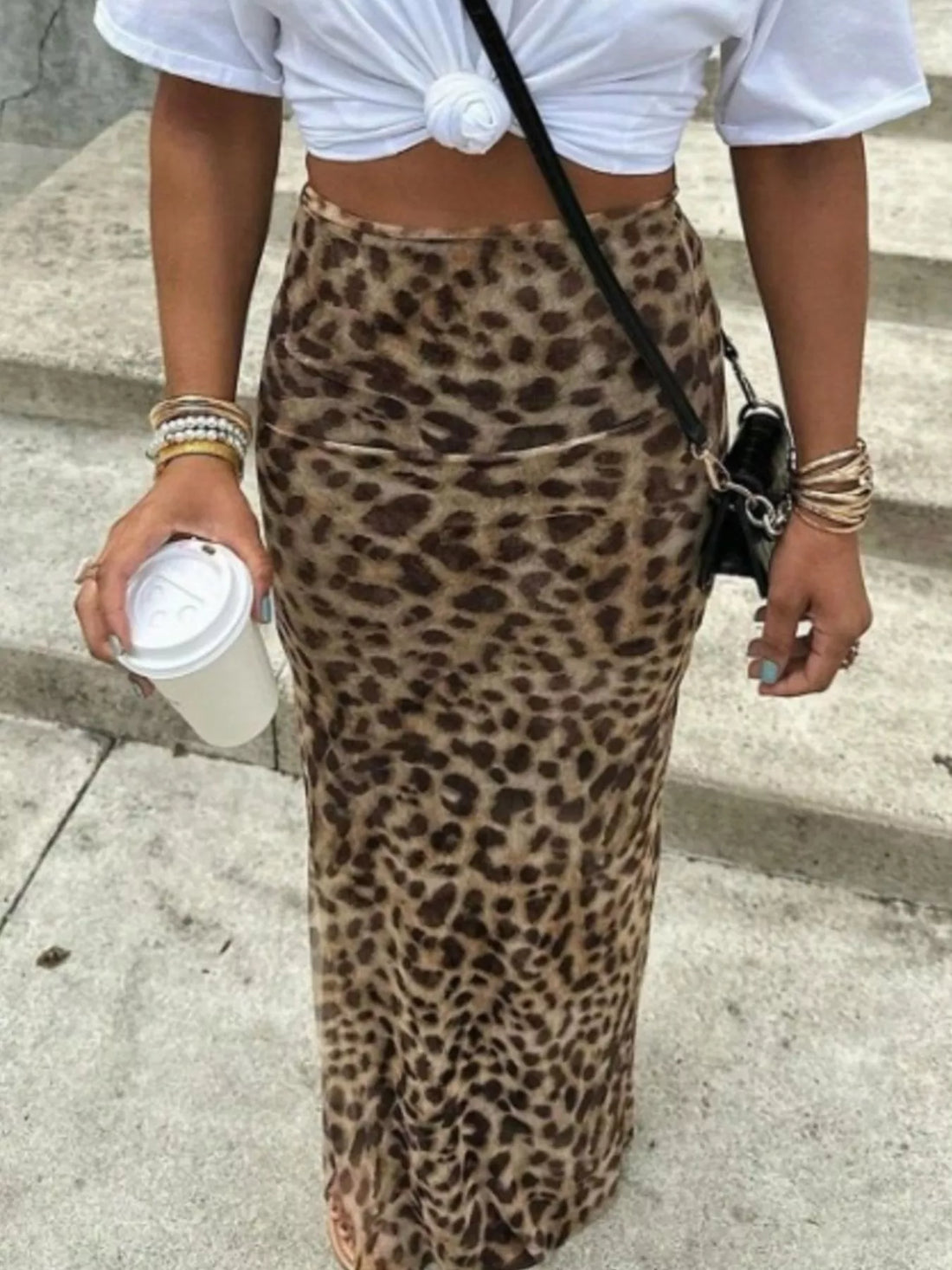 Leopard Print High-Waisted Maxi Skirt - cas7m