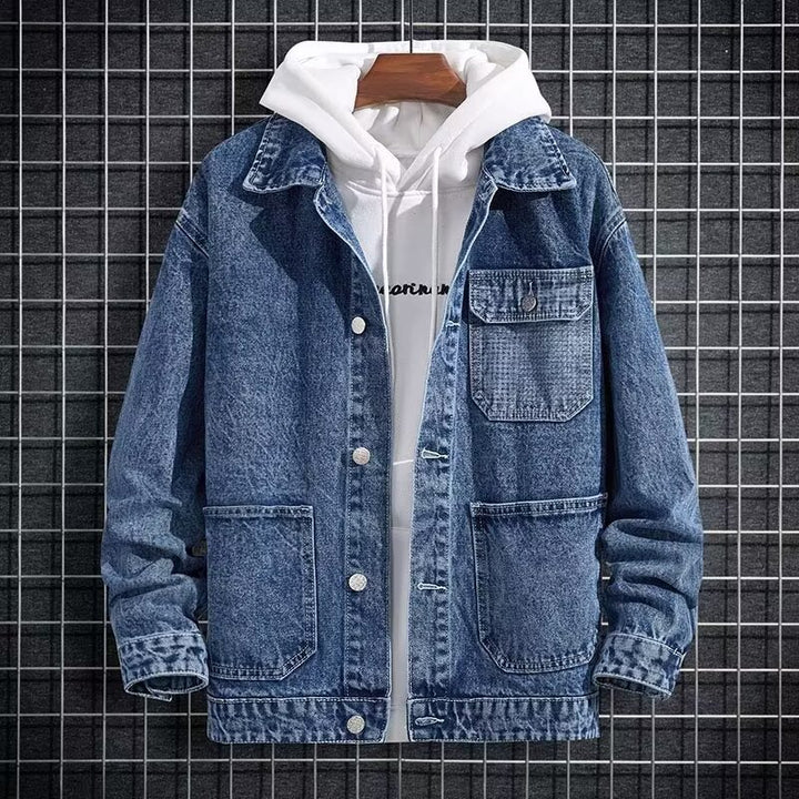 Spring New Arrival Mens Workwear Hooded Denim Jacket Coats - cas7m