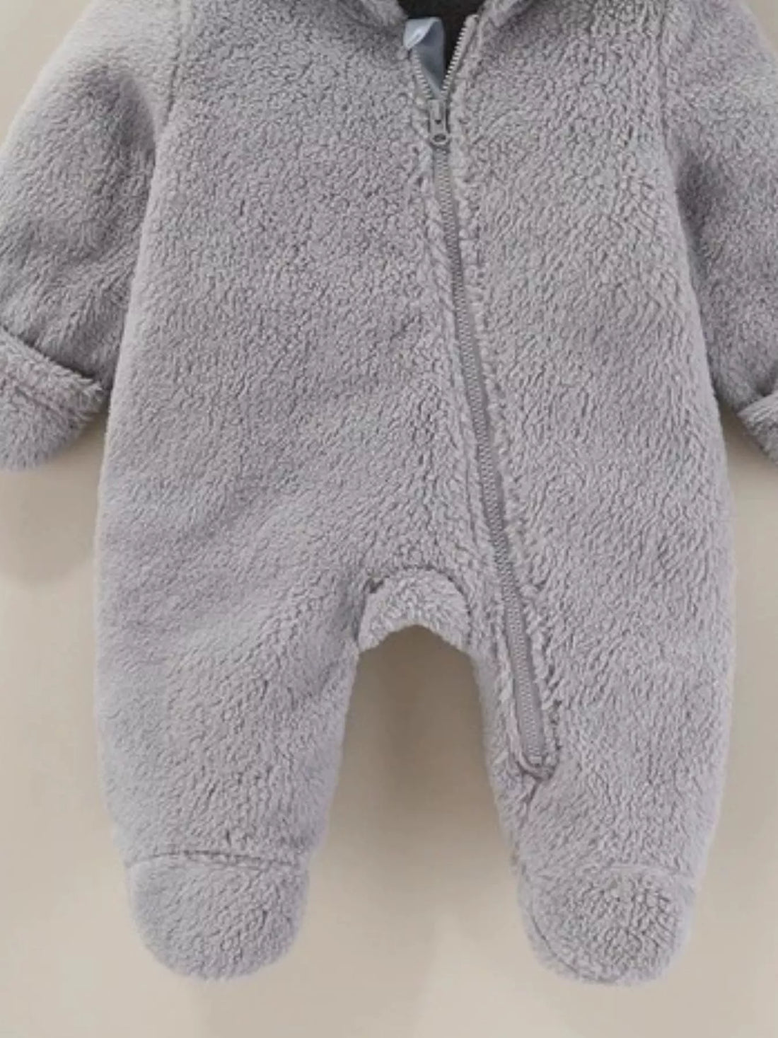 Children's Cozy Bear Hooded Fleece One-Piece - cas7m
